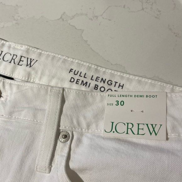 NWT J. Crew White Full-Length Demi Boot Cut Jeans – Size 30 - Picture 3 of 11